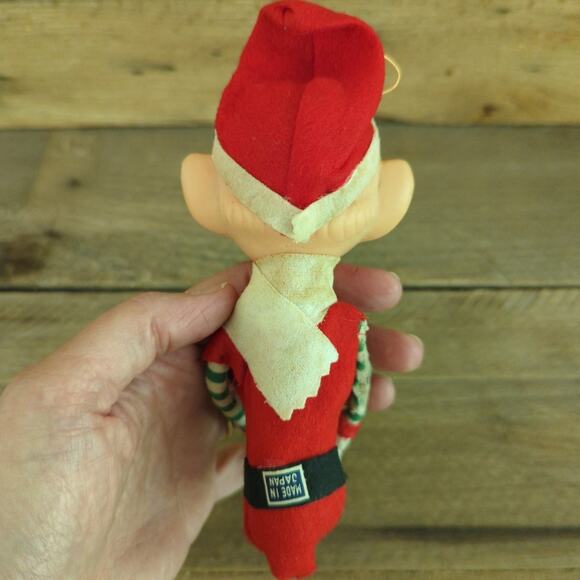 Vintage 1950s MCM Kitschy Red Green and White Oversized Elf Knee Hugger Ornament - Picture 4 of 10